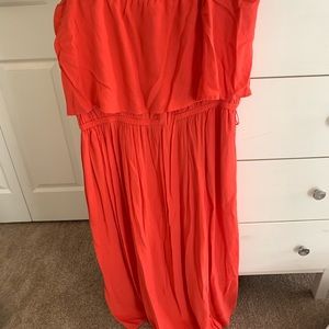 Midi/Maxi burnt orange off the shoulder dress